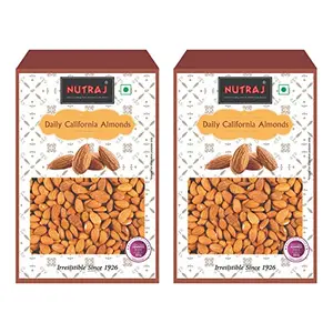 Nutraj 100% Natural Premium Whole Daily Almond 1kg (500gx2) Raw | Nutritious & Delicious California Badam Rich in Vitamin E & Manganese Dry Fruit