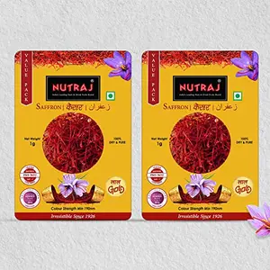 Nutraj Saffron Original and Pure Kesar | Keshar for Health Beauty Food Wellness and Pooja | ISO Certified | 2 gram (Blister Pack 1 Gram x 2)
