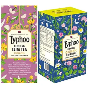 Typhoo Detoxing Organic Slim Tea Bags (20 Tea Bags) + Typhoo Relaxing Organic Night Time Tea Bags (20 Tea Bags)