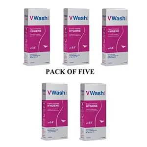 5x VWash V Wash Plus 100 ml - pH 3.5 Hygiene Dryness excellent intimate wash for girls and womens