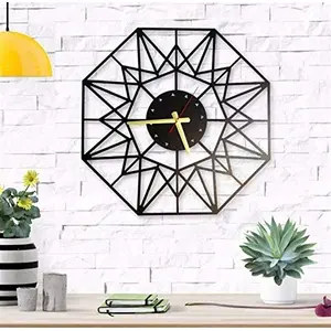 Lasaani Stylish Designer ACP Waterproof Wall Clock for Living Room | Clock for Bedroom | Clock for Gift  BlackROMAN005