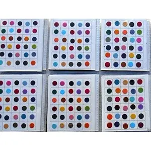 India Crafts 720 X Count Bindi dots Multi size multicolor Bindi Round Bindi Polka dots daily use bindi stickers (Black)