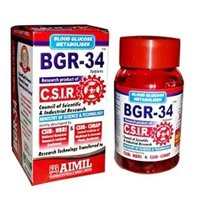 AIMIL 600 BGR-34 TABLETS 100% NATURAL HERBAL Blood Glucose Metaboliser Research product of C.S.I.R. by Artcollectibles India