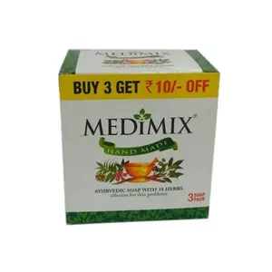 Medimix Bathing Soap - Ayurvedic Soap with 18 Herbs 125 gm Pouch (Pack of 3)