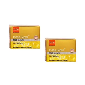 Pack of 2 - Vlcc Insta Glow Gold Bleach For Glowing & Radiant Fairness - 30g