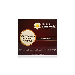 Kerala Ayurveda Ksheerabala 101 Avarti Capsule | For Healthy Joints| Natural Pain Relief Capsules | For Age-Related Joint Issues | Joint Stiffness and Swelling |With Bala Cow Milk in Sesame Oil | 100 capsules