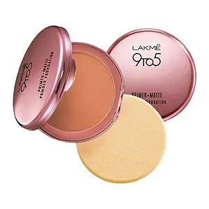 Lakme 9 to 5 Primer with Matte Powder Foundation Compact Natural Almond 9g