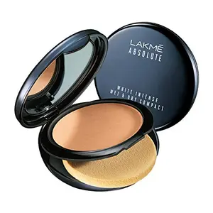 Lakme Absolute White Wet & Dry Compact Powder Golden Medium 03 SPF 17 Long Lasting Face Makeup for a Natural Glow -Foundation Powder for Women 9 g