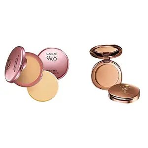 Lakme 9 to 5 Primer with Matte Powder Foundation Compact- Ivory Cream 9g and Lakme 9 to 5 Flawless Matte Complexion Compact- Melon 8g