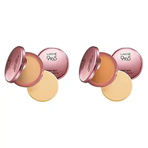Lakme 9 to 5 Primer with Matte Powder Foundation Compact Ivory Cream 9g And Lakme 9 to 5 Primer with Matte Powder Foundation Compact Silky Golden 9g