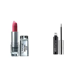 Lakme Enrich Matte Lipstick Shade PM14 4.7g and Absolute Shine Liquid Eye Liner Black 4.5ml