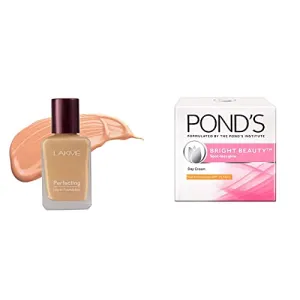 Lakme Perfecting Liquid Foundation Pearl 27ml And Pond's White Beauty Anti Spot Fairness SPF 15 Day Cream 35g