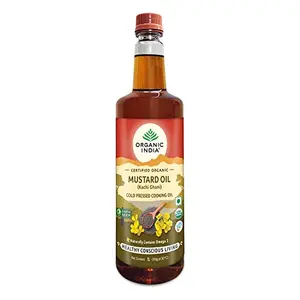 ORGANIC INDIA Organic Mustard Oil || Cold Pressed || Kacchi Ghani - 1L