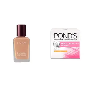 Lakme Perfecting Liquid Foundation Marble 27ml And Pond's White Beauty Anti Spot Fairness SPF 15 Day Cream 35g
