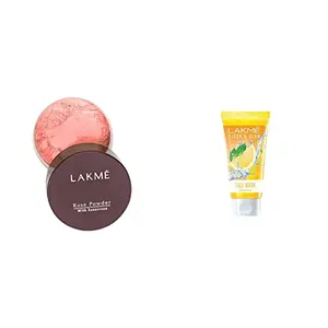 Lakme Rose Face Powder Warm Pink 40g And Lakme Blush & Glow Facewash Lemon Fresh 100g