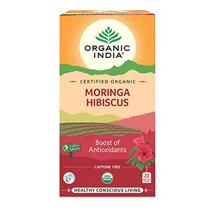 ORGANIC INDIA Moringa Hibiscus 25 Tea bags (Pack 1)