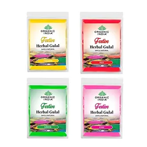 ORGANIC INDIA Herbal Colour Holi Gulal Pack