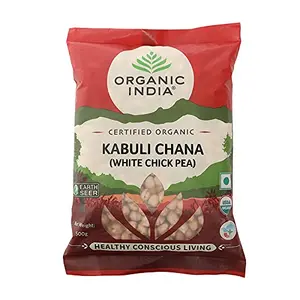 ORGANIC INDIA Rich Source of Dietary Fiber & Protein Organic Kabuli Chana (White Chickpea) - 500 Gm