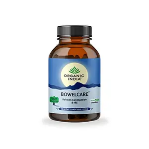 ORGANIC INDIA Bowelcare Relieves Constipation & Irritable Bowel Syndrome Ayurvedic Capsules || Improves Peristalsis || Normalizes Digestion & Elimination || Improves Peristalsis - 180 N Veg Capsules
