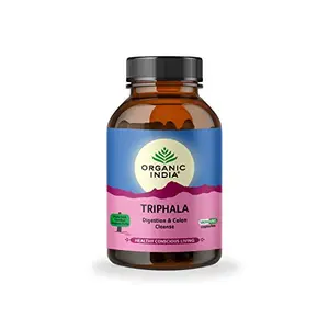 ORGANIC INDIA Triphala Ayurvedic Capsules || Improve Digestion & Colon Cleanse ||Constipation Acidity IBS and Gastric Issues||Vitamin C & Antioxidants - 180 N Veg Capsules