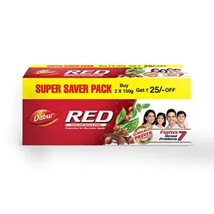 Dabur Red Paste - India's No.1 AyurvedicÂ PasteÂ Provides Protection from 7 Dental Problems - 300 gm ( Super Saver Pack )