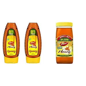 Dabur Honey Squeezy - India's No.1 Honey - 400 g (Buy 1 Get 1 Free) + Dabur Honey - India's No.1 Honey - 1 Kg (Get 20% Extra)