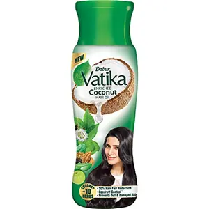Vatika Enriched Coconut Hair Oil | Power of Coconut + 10 herbs | 50% hairfall reduction - 300ml
