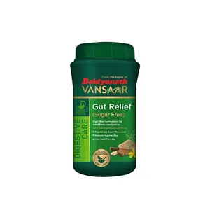 Baidyanath Vansaar Gut Relief | Relieves Constipation & Indigestion | Non Habit Forming 100% Safe Ayurvedic Laxative Powder to Cure Digestive Problems - 200g