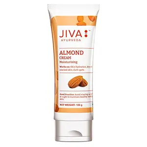 Jiva Almond Cream - 100 g - Pack of 1 - For All Skin Types Paraben And Silicon Free Brightens and Moisturises Skin