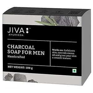 JIVA Charcoal Soap 100gm Pack of 1 Handcrafted - Nourishes Skin