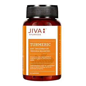 Jiva Turmeric Capsules - Haldi Capsules - 60 Capsules - Pack of 1 - Formulated By Doctors Rich In Antioxidants Boosts Immunity and Overall Health