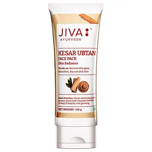 Jiva Kesar Ubtan - 100 g - Pack of 1 - Contains Pure Kesar For All Skin Types Improves Complexion & Skin Health Traditional Kesar Ubtan for Women