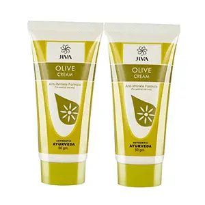Jiva Ayurveda Olive Cream | Anti wrinkle | Anti acne | Anti aging | Skin look younger(50 gm)_Pack of 2