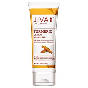 Jiva Turmeric Cream - 100 g - Pack of 1 - For All Skin Types Paraben And Silicon Free Improves Complexion and Reduces Acne Blemishes