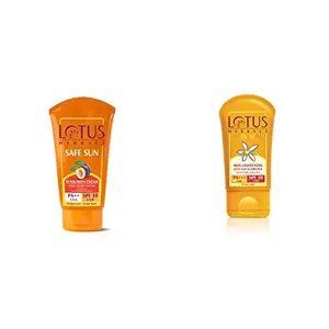 Lotus Herbals Safe Sun Block Cream SPF 30 50g & Lotus Herbals Safe Sun Skin Lightening Anti-Tan Sunblock Spf 30 50g