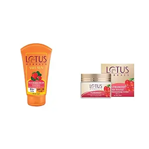 Lotus Herbals Safe Sun Block Cream SPF 20 50g And Lotus Herbals Nutramoist Skin Renewal Daily Moisturising Creme SPF 25 50g