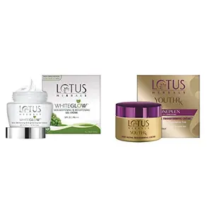 Lotus Herbals Whiteglow Skin Whitening And Brightening Gel Cream SPF-25 40g And Lotus Herbals Youthrx Anti-Ageing Transforming Creme 50g