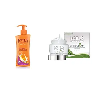 Lotus Herbals Safe Sun UV-Protect Body Lotion For Dry Skin 250 ml And Lotus Herbals Whiteglow Skin Whitening And Brightening Gel Cream SPF-25 40g