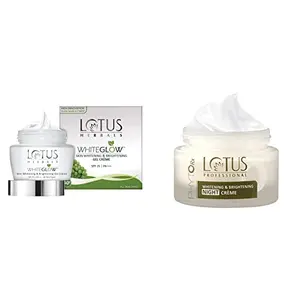 Lotus Herbals Whiteglow Skin Whitening And Brightening Gel Cream SPF-25 40g & Lotus Professional Phyto Rx Whitening And Brightening Night Cream 50g