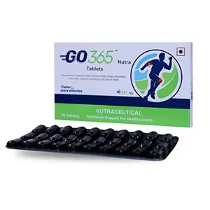 Charak GO365 Nutra Tablets for Joint Pain & stiffness- 30 Tablets (Pack 1) | Contains Glucosamine HCL and Chondroitin Sulfate as well as Ayurvedic herbs like Turmeric & Boswellia