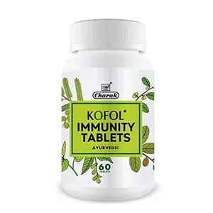Charak Kofol Immunity Tablets 60 Tablets With Goodness Of Giloy Haldi Pippali & Shunti Immunity Enhancer For Complete Family Children & elders (Pack 1-60 Tab)