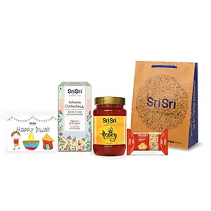 Sri Sri Tattva Diwali Gift Box | Infusions + Honey + Cookies | Diwali Gift Hamper | Diwali Gift for Family Friends & your loved ones | Diwali Gift Set