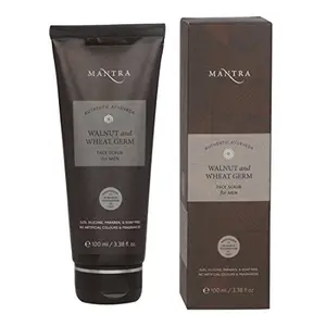 Mantra Authentic Ayurvedic Walnut And Wheat Germ Face Scrub For Men 100 ml With Free Ayur Sunscreen 50 ml