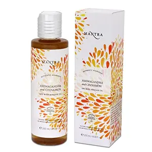 Mantra Authentic Ayurvedic Ashwagandha And Cinnamon Vata Body Massage Oil 250 ml With Free ayur Sunscreen 50 ml