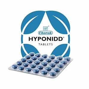Charak Pharma Hyponidd Tablet for Hormonal Balance in PCOS and Diabetes | Regulate Hormones For Better Cycle | Contains Herbs Guduchi Amlaki Haridra Vijaysar - 30 Tablets X 3