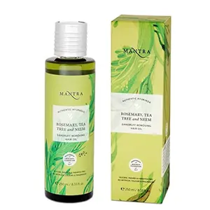 Mantra Authentic Ayurvedic Rosemary Tea Tree And Neem Clarifying Hair Oil 250 ml With Free Ayur Sunscreen 50 ml