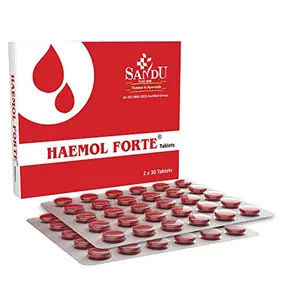 Sandu Haemol Forte | Ayurvedic Tablets for Iron Deficiency & Anaemia | 2 Strips x 30 Tablets
