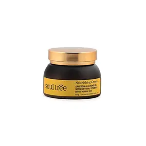 SoulTree Nourishing Face Cream - Saffron & Almond Oil with Natural Vitamin-E - For Dry to Normal Skin Boosts Radiance - 60g