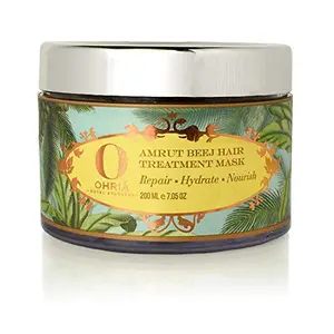 Ohria Ayurveda Amrut Beej Hair Mask 100% Natural Proprietary Ayurvedic Hair Treatment Contains Banyan Root Hibiscus Leaves and Amla Extracts for Deep Conditioning & Hair Growth - Promotes Stronger Fuller & Thicker Hair 200ml