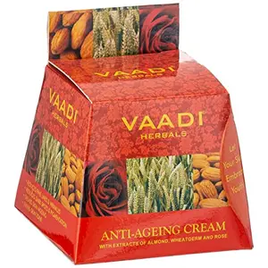 Vaadi Herbals Value Anti Ageing Cream Almond Wheatgerm Oil and Rose 30g x 3
